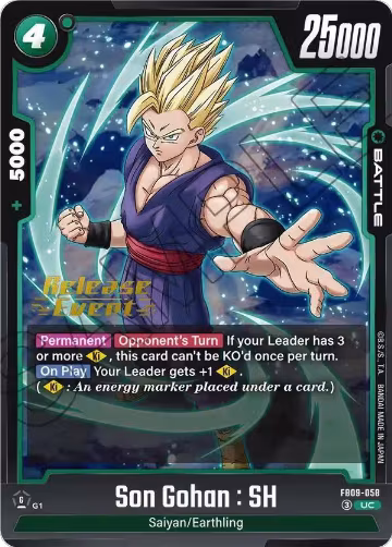Son Gohan : SH - FB09-058 (FB09-058), Dual Evolution Release Event Cards — DB Fusion card price