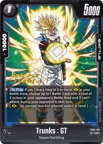 Trunks : GT - FB09-109 (FB09-109), Dual Evolution Release Event Cards — DB Fusion card price