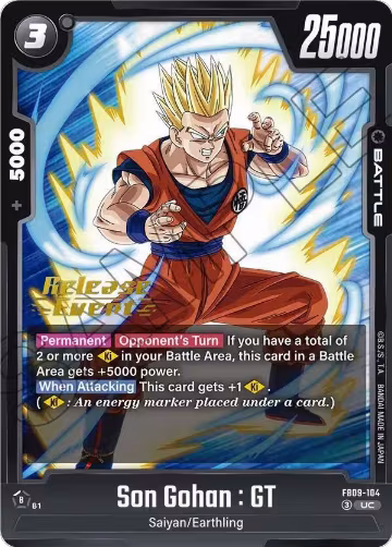 Son Gohan : GT - FB09-104 (FB09-104), Dual Evolution Release Event Cards — DB Fusion card price