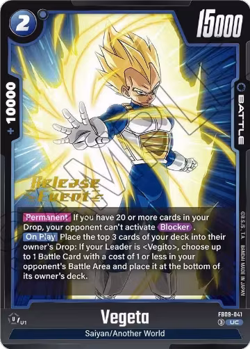 Vegeta - FB09-041 (FB09-041), Dual Evolution Release Event Cards — DB Fusion card price