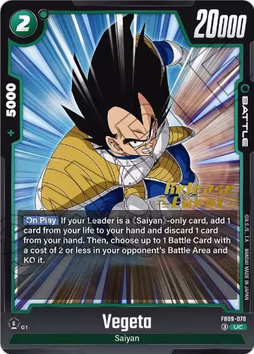 Vegeta - FB09-070 (FB09-070), Dual Evolution Release Event Cards — DB Fusion card price