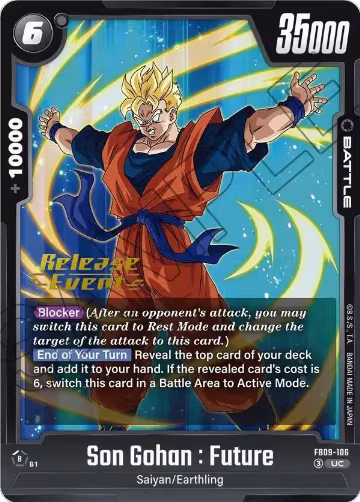 Son Gohan : Future (FB09-106), Dual Evolution Release Event Cards — DB Fusion card price