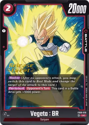 Vegeta : BR - FB09-019 (FB09-019), Dual Evolution Release Event Cards — DB Fusion card price