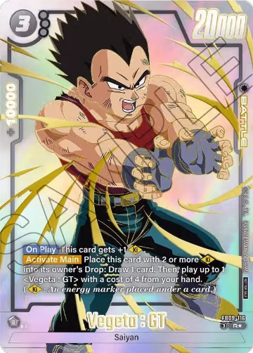 Vegeta : GT - FB09-116 (Limited Pack 26-27 WAVE1) (FB09-116), Tournament and Championship Promos — DB Fusion card price