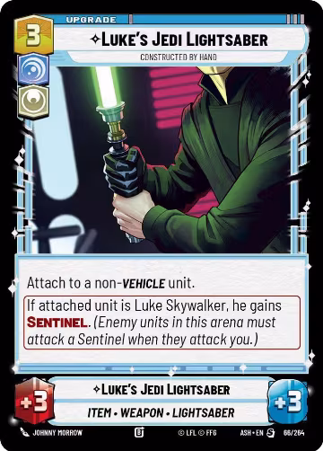 Luke's Jedi Lightsaber - Constructed by Hand (66/264), Ashes of the Empire — Star Wars card price