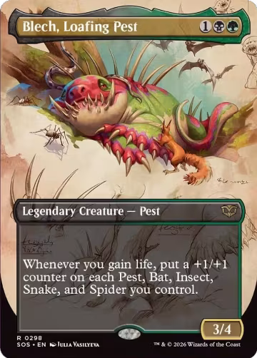 Blech, Loafing Pest (Borderless) (298), Secrets of Strixhaven — Magic card price
