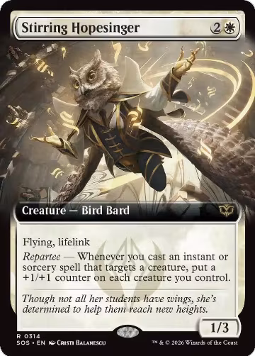Stirring Hopesinger (Extended Art) (314), Secrets of Strixhaven — Magic card price