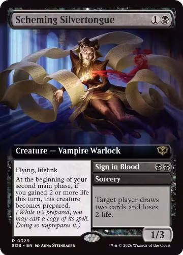 Scheming Silvertongue (Extended Art) (329), Secrets of Strixhaven — Magic card price
