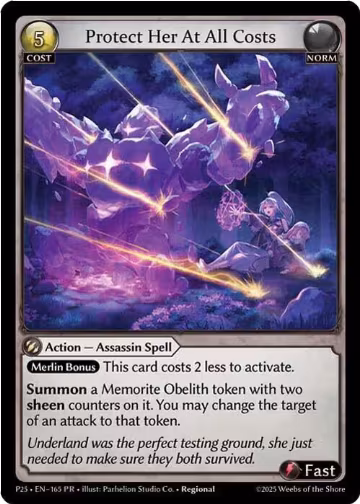 Protect Her At All Costs (165), Promotional Cards — Grand Archive card price