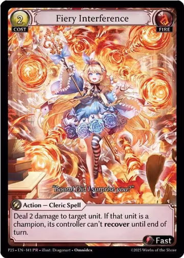 Fiery Interference (141), Promotional Cards — Grand Archive card price