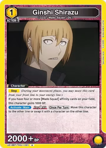 Ginshi Shirazu (021) (UE18BT/TKG-1-021), Tokyo Ghoul — Union Arena card price