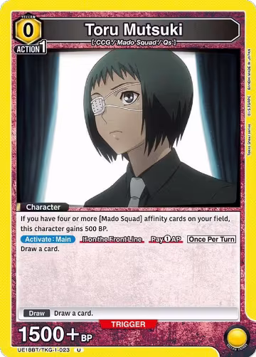 Toru Mutsuki (023) (UE18BT/TKG-1-023), Tokyo Ghoul — Union Arena card price
