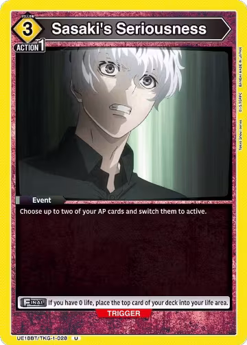 Sasaki's Seriousness (UE18BT/TKG-1-028), Tokyo Ghoul — Union Arena card price