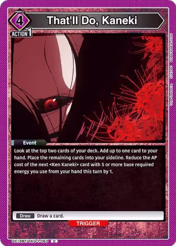 That'll Do, Kaneki (UE18BT/TKG-1-063), Tokyo Ghoul — Union Arena card price