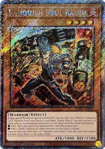 Vanquish Soul Razen (Platinum Secret Rare) (RA05-EN134), Rarity Collection 5 — Yu-Gi-Oh! card price