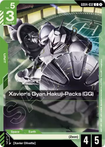 Xavier's Gyan Hakuji-Packs (GQ) (GD04-032), Phantom Aria — Gundam card price
