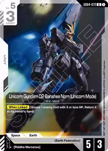 Unicorn Gundam 02 Banshee Norn (Unicorn Mode) (GD04-072), Phantom Aria — Gundam card price