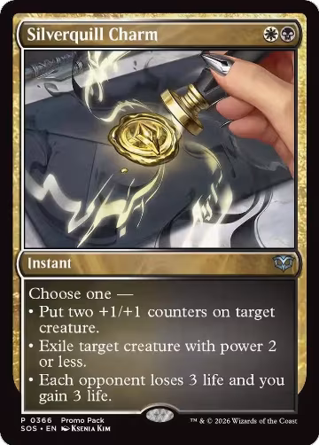 Silverquill Charm (365), Promo Pack: Secrets of Strixhaven — Magic card price