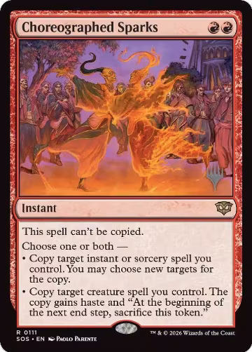 Choreographed Sparks (111), Promo Pack: Secrets of Strixhaven — Magic card price