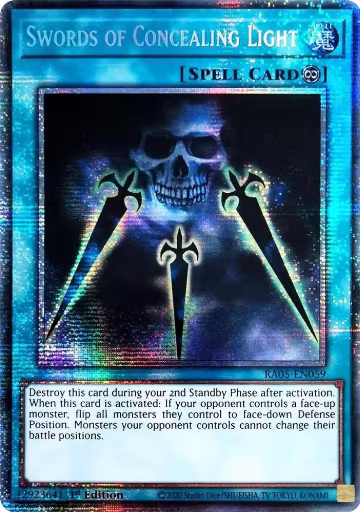 Swords of Concealing Light (Starlight Rare) (RA05-EN059), Rarity Collection 5 — Yu-Gi-Oh! card price