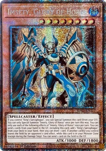 Imsety, Glory of Horus (Starlight Rare) (RA05-EN027), Rarity Collection 5 — Yu-Gi-Oh! card price