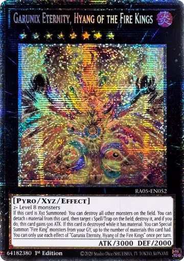 Garunix Eternity, Hyang of the Fire Kings (Starlight Rare) (RA05-EN052), Rarity Collection 5 — Yu-Gi-Oh! card price