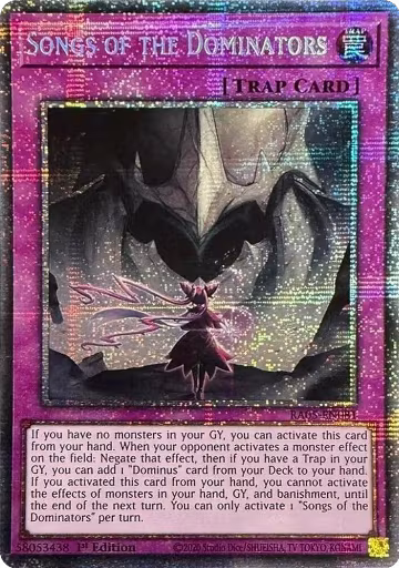 Songs of the Dominators (Starlight Rare) (RA05-EN081), Rarity Collection 5 — Yu-Gi-Oh! card price
