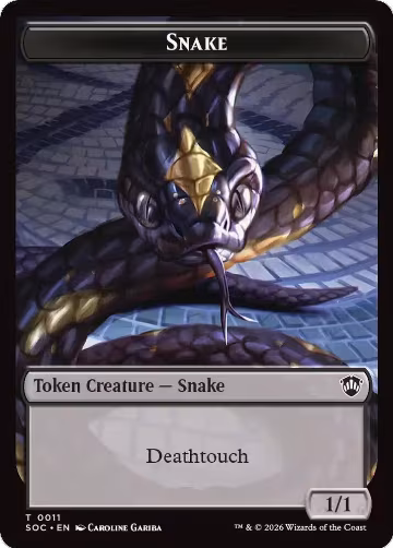 Snake // Zombie Double-Sided Token (11 // 12), Commander: Secrets of Strixhaven — Magic card price
