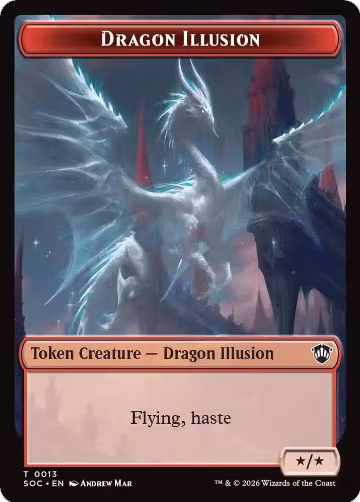Dragon Illusion // Elemental (0002) Double-Sided Token (13 // 2), Commander: Secrets of Strixhaven — Magic card price