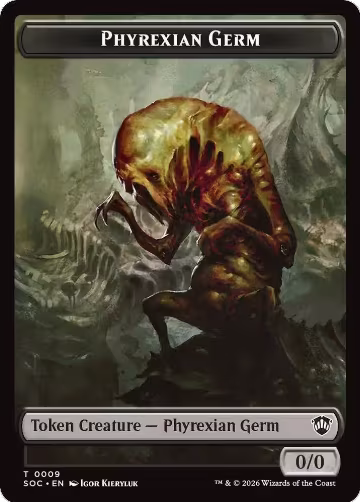 Phyrexian Germ // Thopter Double-Sided Token (9 // 28), Commander: Secrets of Strixhaven — Magic card price