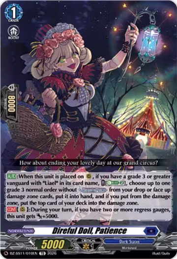 Direful Doll, Patience (DZ-SS11/010EN), DZ-SS11: Master Deckset -Hikari Myodo- — Vanguard card price
