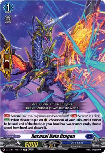 Recusal Hate Dragon (DZ-SS11/011EN), DZ-SS11: Master Deckset -Hikari Myodo- — Vanguard card price