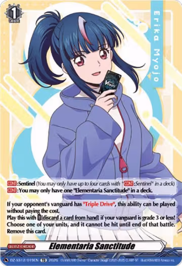 Elementaria Sanctitude (DZ-SS12/019EN), DZ-SS12: Master Deckset -Erika Myojo- — Vanguard card price