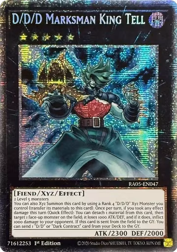 D/D/D Marksman King Tell (Starlight Rare) (RA05-EN047), Rarity Collection 5 — Yu-Gi-Oh! card price