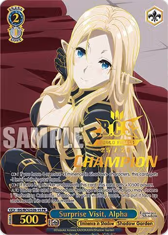 Surprise Visit, Alpha (PR) (EIS/BCS2526-15), The Eminence in Shadow — Weiß Schwarz card price