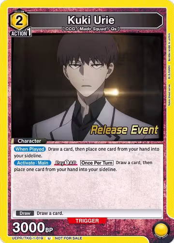 Kuki Urie (019) (UEPR/TKG-1-019), Tokyo Ghoul Release Event Cards — Union Arena card price