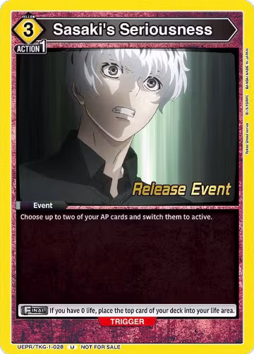 Sasaki's Seriousness (UEPR/TKG-1-028), Tokyo Ghoul Release Event Cards — Union Arena card price