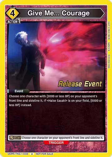 Give Me... Courage (UEPR/TKG-1-032), Tokyo Ghoul Release Event Cards — Union Arena card price
