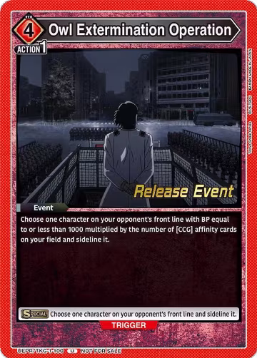 Owl Extermination Operation (UEPR/TKG-1-100), Tokyo Ghoul Release Event Cards — Union Arena card price