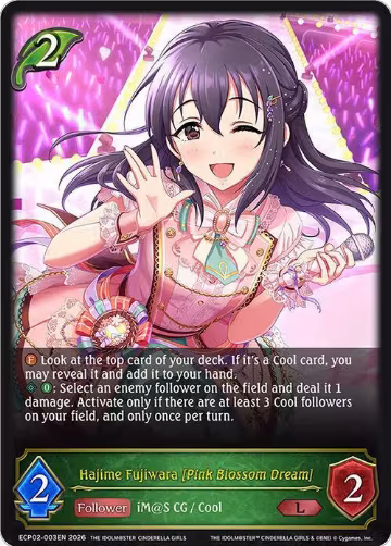 Hajime Fujiwara [Pink Blossom Dream] (ECP02-003EN), THE IDOLM@STER CINDERELLA GIRLS — Shadowverse card price