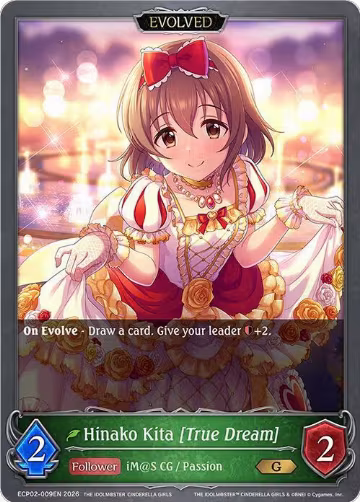 Hinako Kita [True Dream] (Evolved) (ECP02-009EN), THE IDOLM@STER CINDERELLA GIRLS — Shadowverse card price