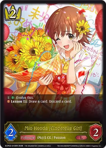 Mio Honda [Cinderella Girl] (ECP02-013EN), THE IDOLM@STER CINDERELLA GIRLS — Shadowverse card price