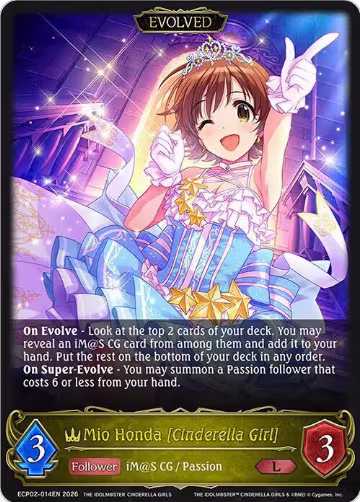 Mio Honda [Cinderella Girl] (Evolved) (ECP02-014EN), THE IDOLM@STER CINDERELLA GIRLS — Shadowverse card price