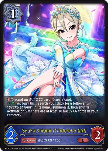 Syuko Shiomi [Cinderella Girl] (ECP02-026EN), THE IDOLM@STER CINDERELLA GIRLS — Shadowverse card price
