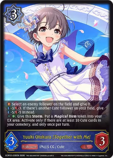 Yuuki Otokura [Together with Me] (ECP02-028EN), THE IDOLM@STER CINDERELLA GIRLS — Shadowverse card price