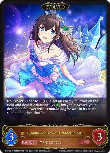 Fumika Sagisawa [Cinderella Girl] (Evolved) (ECP02-038EN), THE IDOLM@STER CINDERELLA GIRLS — Shadowverse card price