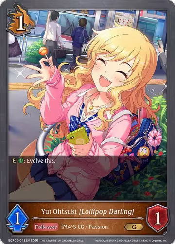 Yui Ohtsuki [Lollipop Darling] (ECP02-042EN), THE IDOLM@STER CINDERELLA GIRLS — Shadowverse card price