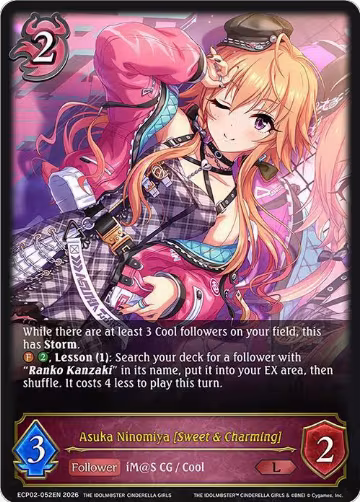 Asuka Ninomiya [Sweet & Charming] (ECP02-052EN), THE IDOLM@STER CINDERELLA GIRLS — Shadowverse card price