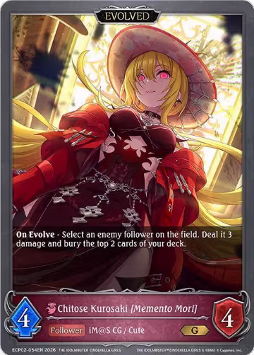 Chitose Kurosaki [Memento Mori] (Evolved) (ECP02-054EN), THE IDOLM@STER CINDERELLA GIRLS — Shadowverse card price