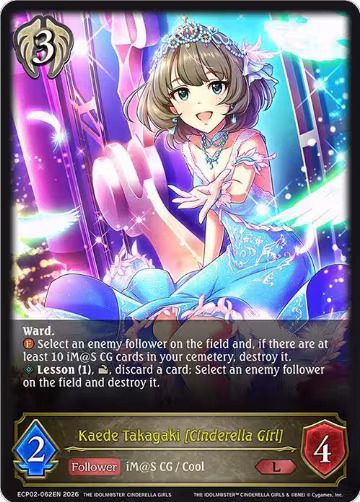 Kaede Takagaki [Cinderella Girl] (ECP02-062EN), THE IDOLM@STER CINDERELLA GIRLS — Shadowverse card price